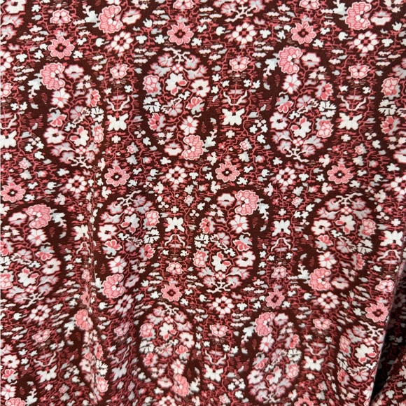 Lands' End Women's Long Sleeve paisley pink & brown Floral casual top. Size 2X - Picture 4 of 7